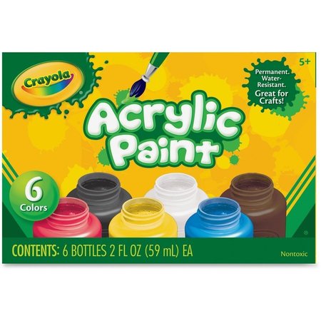 Crayola Acrylic Paint, 2oz., 6/ST, Assorted PK CYO201997